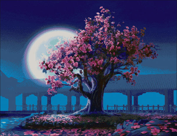 Картина по номерам Brushme Цветущая сакура над озером (GX25275)