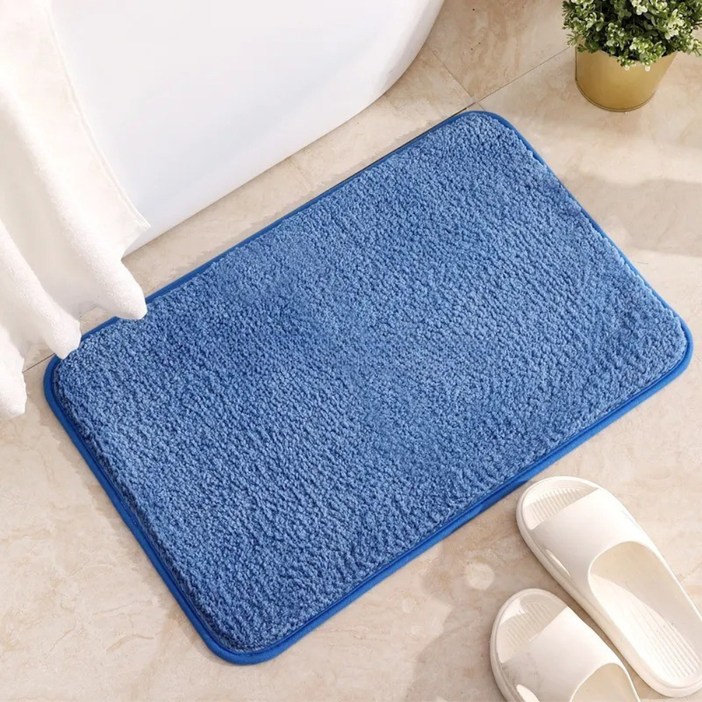 Коврик для ванной комнаты и душа для ног микрофибра антискользящий 40х60 см Синий