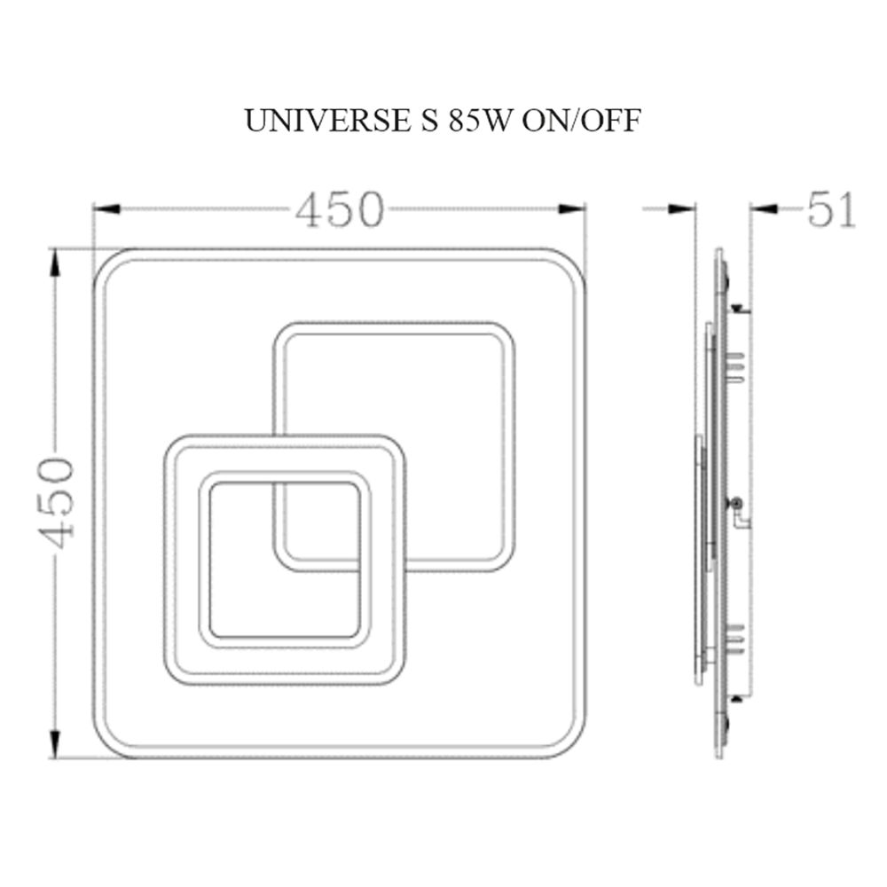 Люстра светодиодная ESLLSE UNIVERSE 85W S 450x450x51 мм Белый (10404) - фото 5