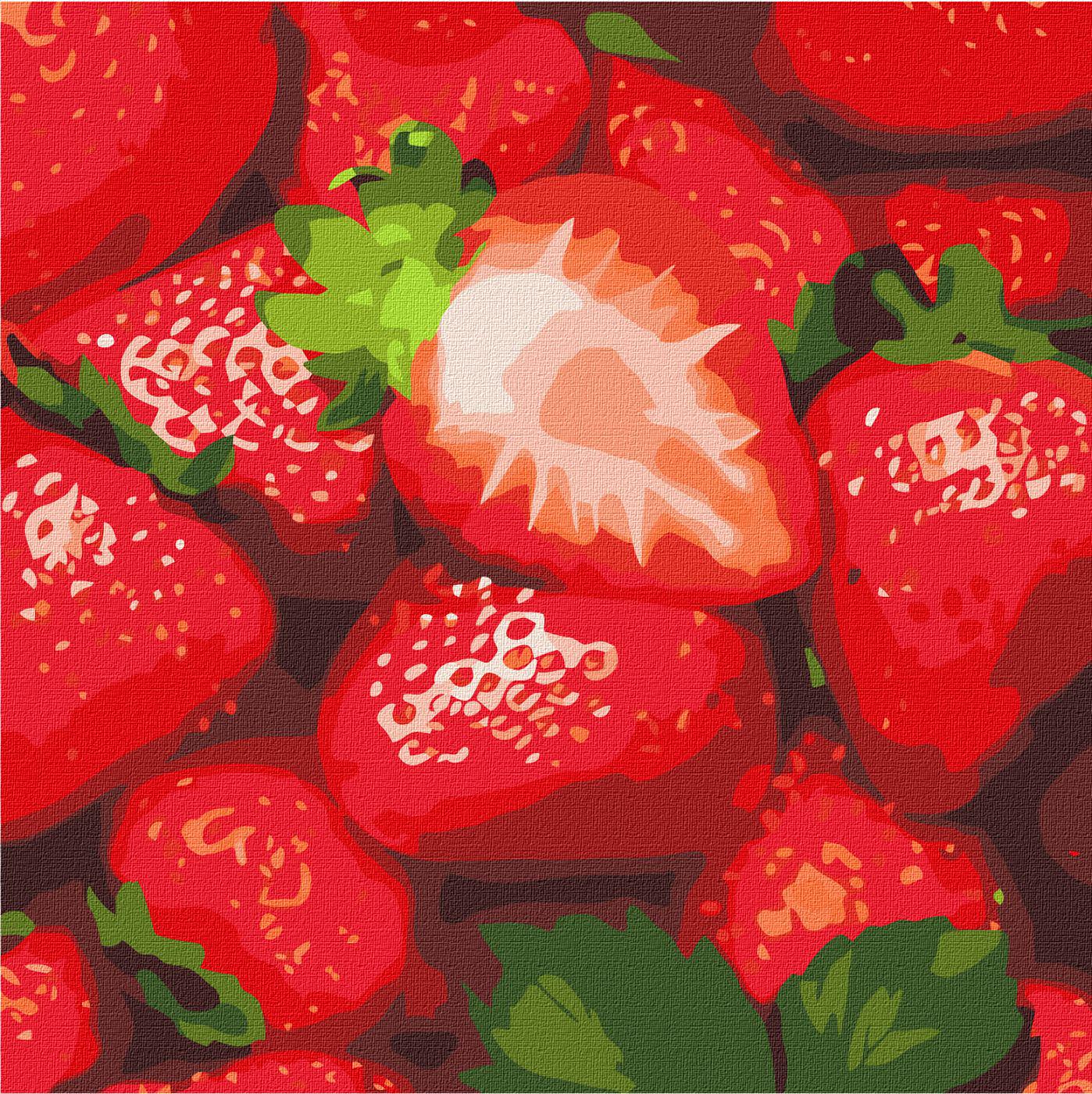 Картина по номерам Идейка Сочная клубника 25х25 см (Id-KHO5648)