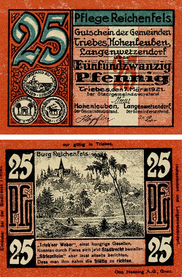 Коллекционная банкнота Германия Нотгельд 25 пфеннигов 1920 F-VF Мекленбург (Б18553)