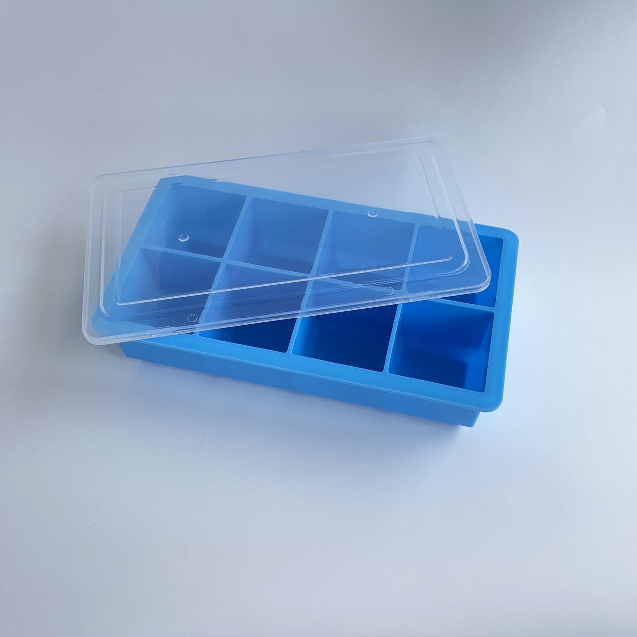 Форма силиконовая для льда Bar House с пластиковой крышкой 8 кубиков 5х5 см - фото 3