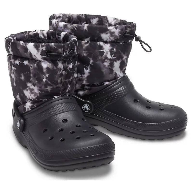 Чоботи  жіночі Crocs Classic Lined Neo Puff Tie Dye Boot Black р. 37-38 Чорний (26825)