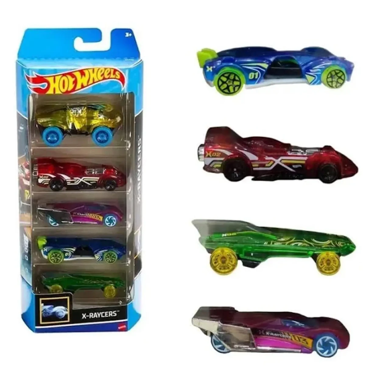 Подарочный набор из 5-ти машинок Hot Wheels Прозрачные гонщики (HLY64)