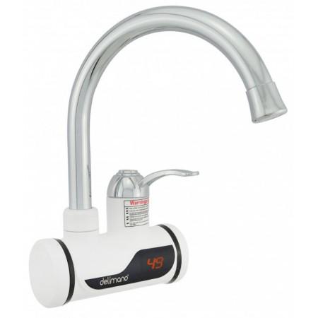 Проточный водонагреватель электрический Delimano с LCD дисплеем боковое подключение White (10321)