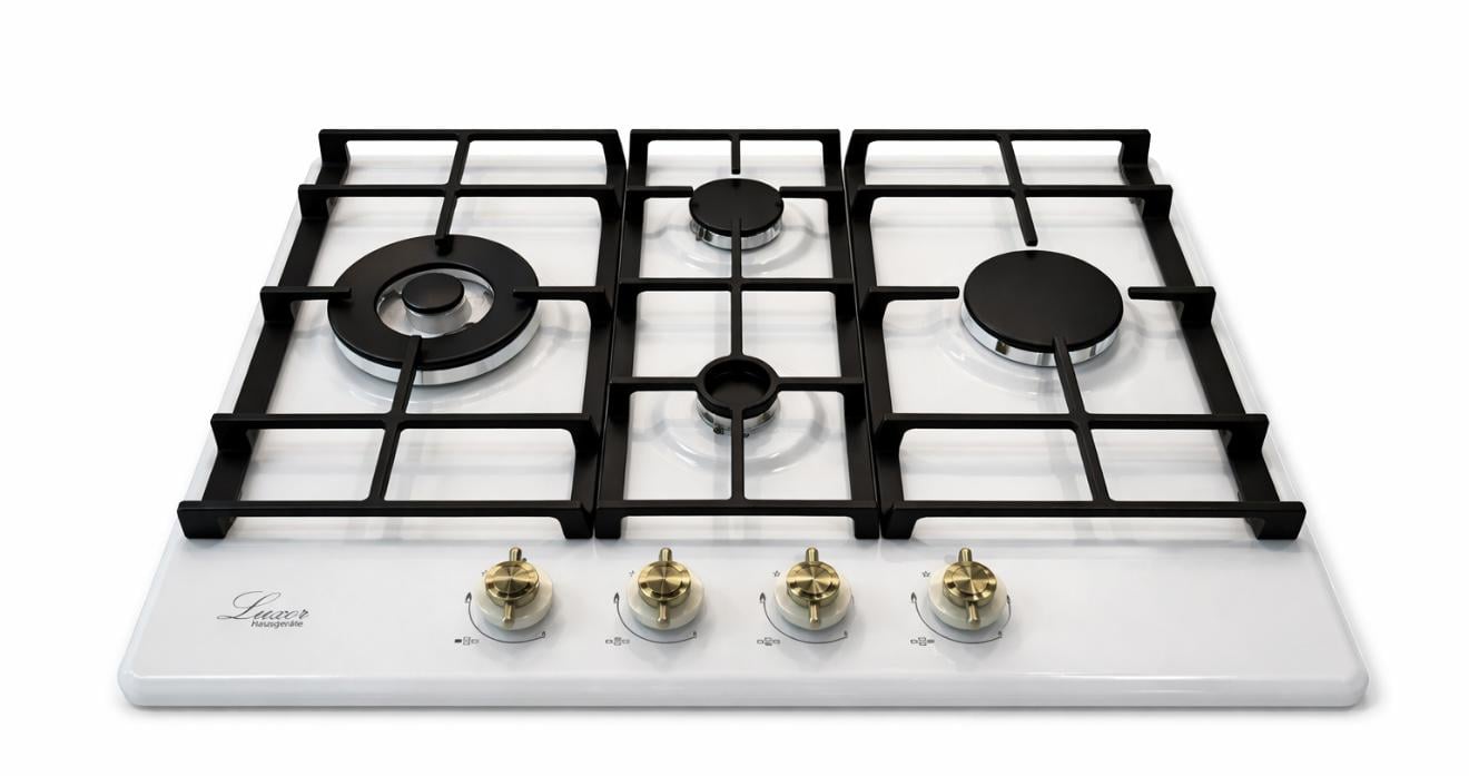 Варочная поверхность газовая Luxor RG 650 WH BG EM с круглой подставкой для Wok (31887783)