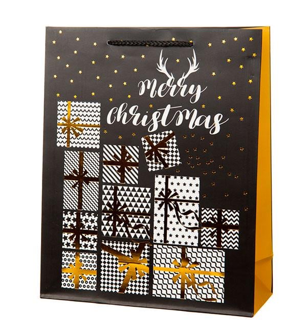 Новорічний пакет Gifts 30х40х12 см ламінований картон (514732)