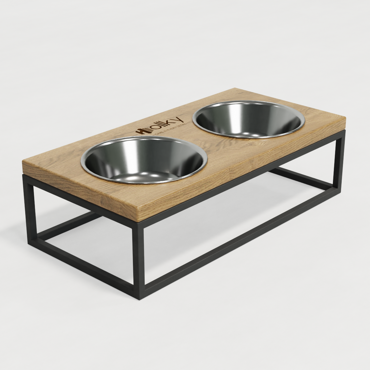 Миски на подставке для средних собак и больших котов Hollky Base M 2х0,95 л (BM-422110-GRNT) - фото 2 Миски на подставке для средних собак и больших котов Hollky Base M 2х0,95 л (BM-422110-GRNT) - фото 2