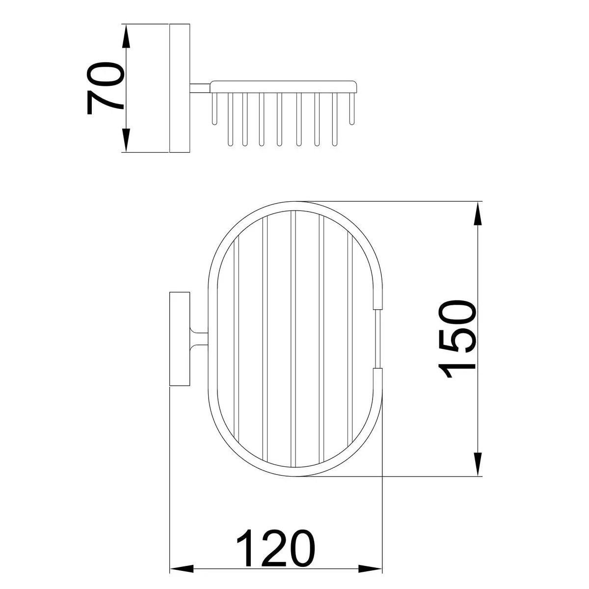 Мыльница настенная Frap F1902-2 Хром (126639) - фото 2