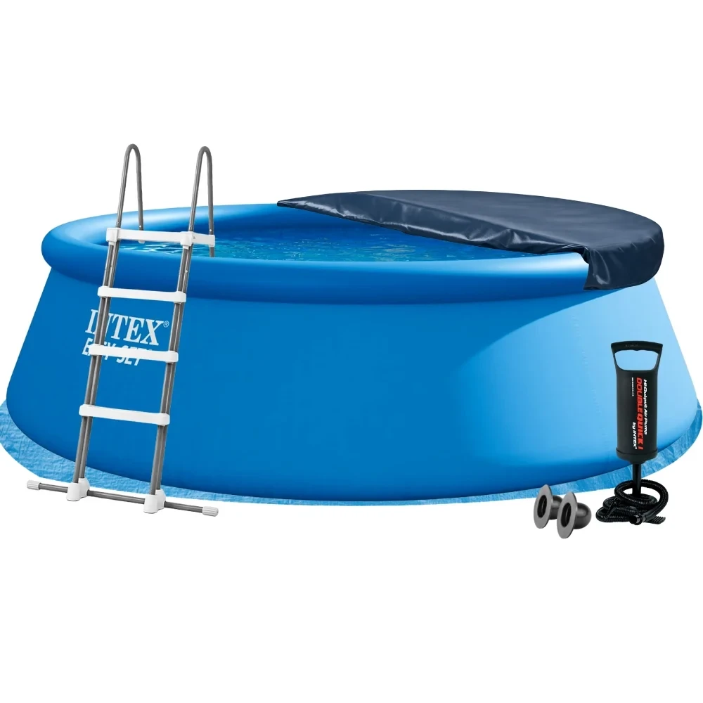Бассейн надувной Intex 26168-5в1 круглый 457х122 см с подстилкой/тентом насосом/лестницей Синий (147-9-26168-5)