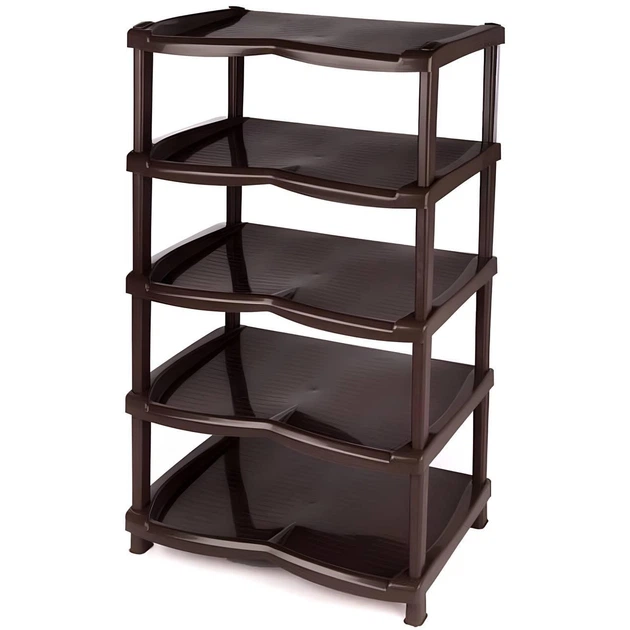 Полиця для зберігання взуття Effe на 5 рівнів із пластику Коричневий (147-46-23050) Полиця для зберігання взуття Effe на 5 рівнів із пластику Коричневий (147-46-23050)