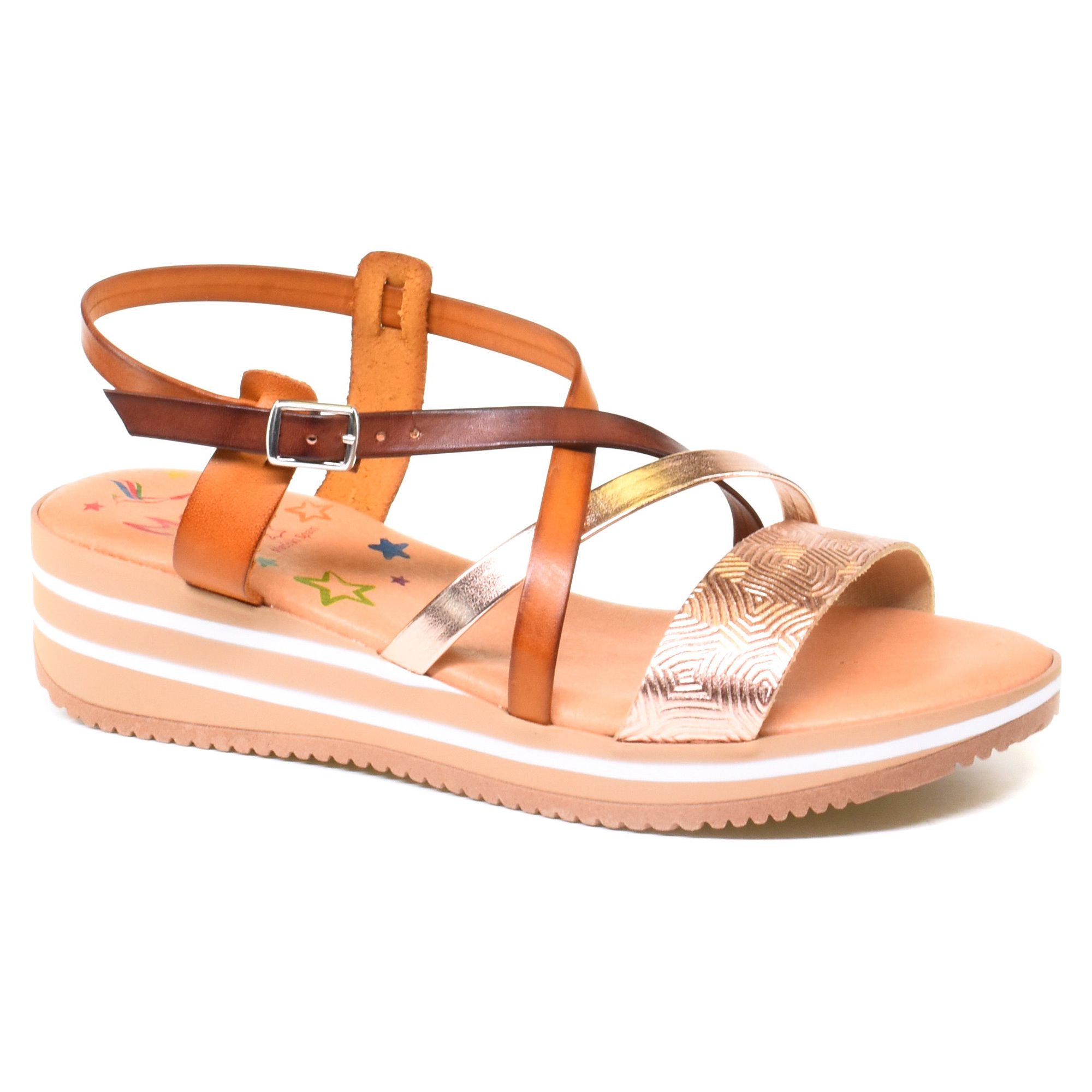 Сандалии женские Marila р. 37 Коричневый/Золотой (069658-37)