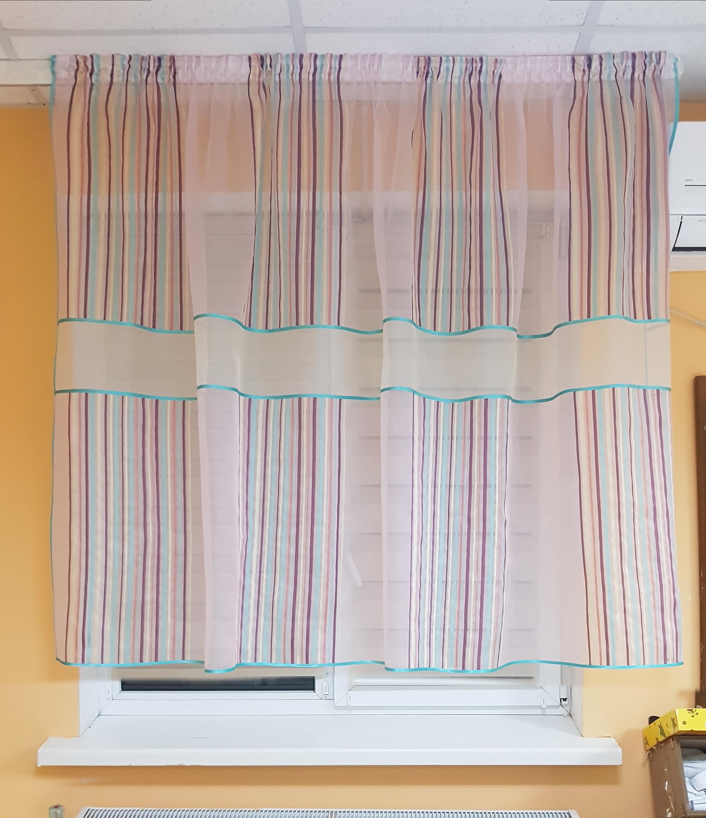 Тюль к подоконнику Firanka Line Color карниз 130 см Разноцветный (22_2а)