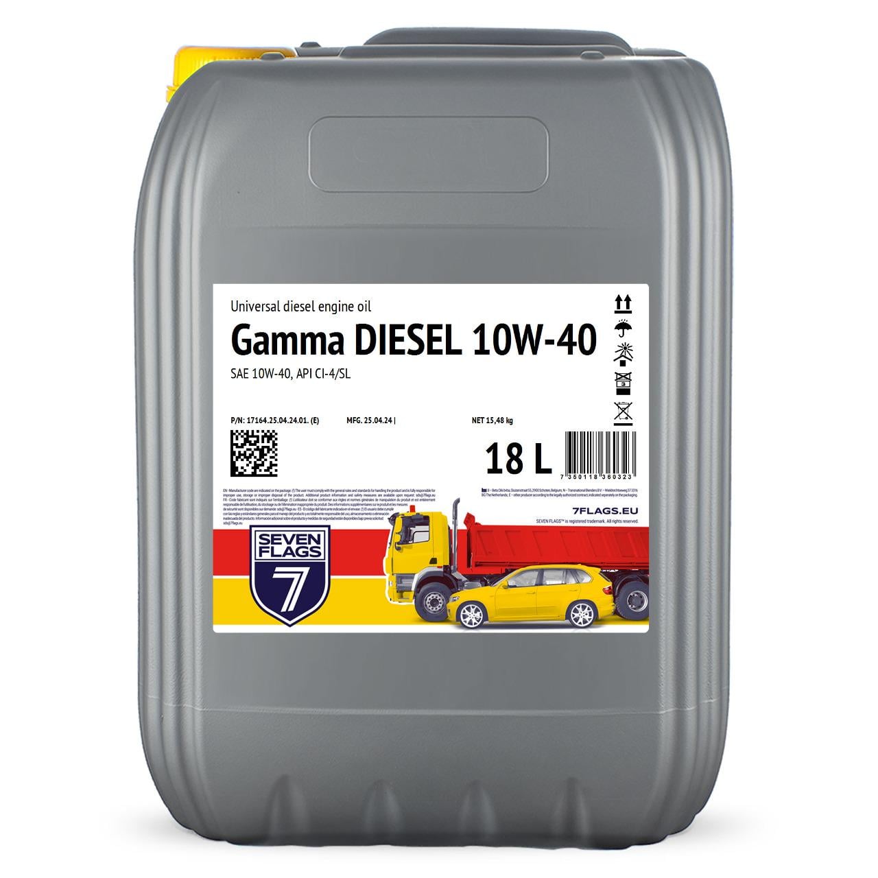 Моторное масло 7FLAGS Gamma DIESEL 10W-40 18 л (185120)