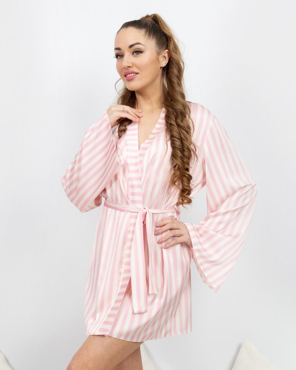 Халат женский шелковый Розовая полоска (2086319389) - фото 5 Халат женский шелковый Розовая полоска (2086319389) - фото 5