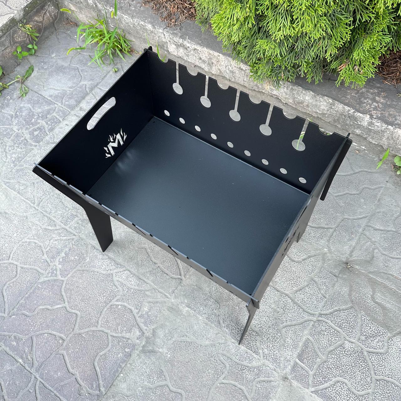 Мангал розбірний Metalzavod Фенікс на 6 шампурів 3 мм/41,5х32,3х40 см (MR6-3) - фото 4