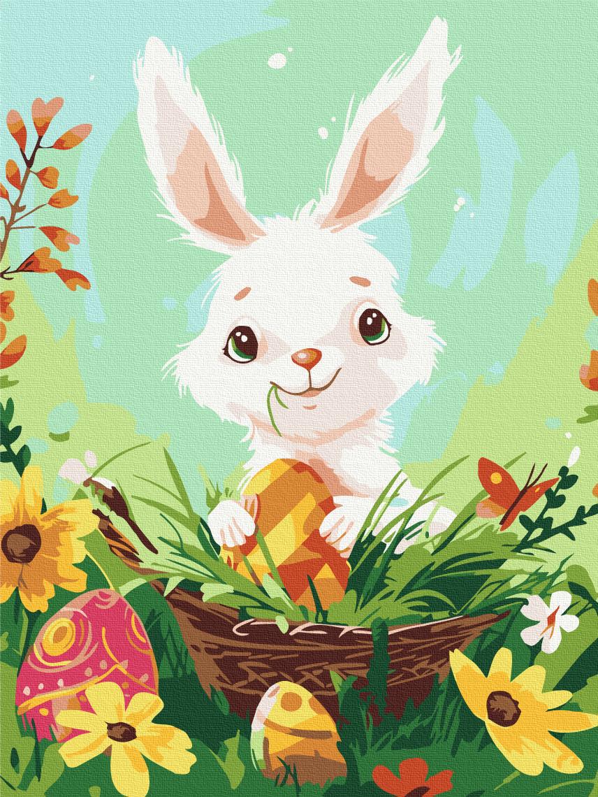 Картина за номерами Brushme Щасливий кролик Великодня 30x40 см (KBS0152)