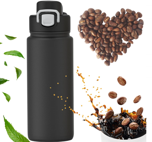 Термопляшка спортивна Kamille з нержавіючої сталі 600 мл Чорний (2176) - фото 2 Термопляшка спортивна Kamille з нержавіючої сталі 600 мл Чорний (2176) - фото 2