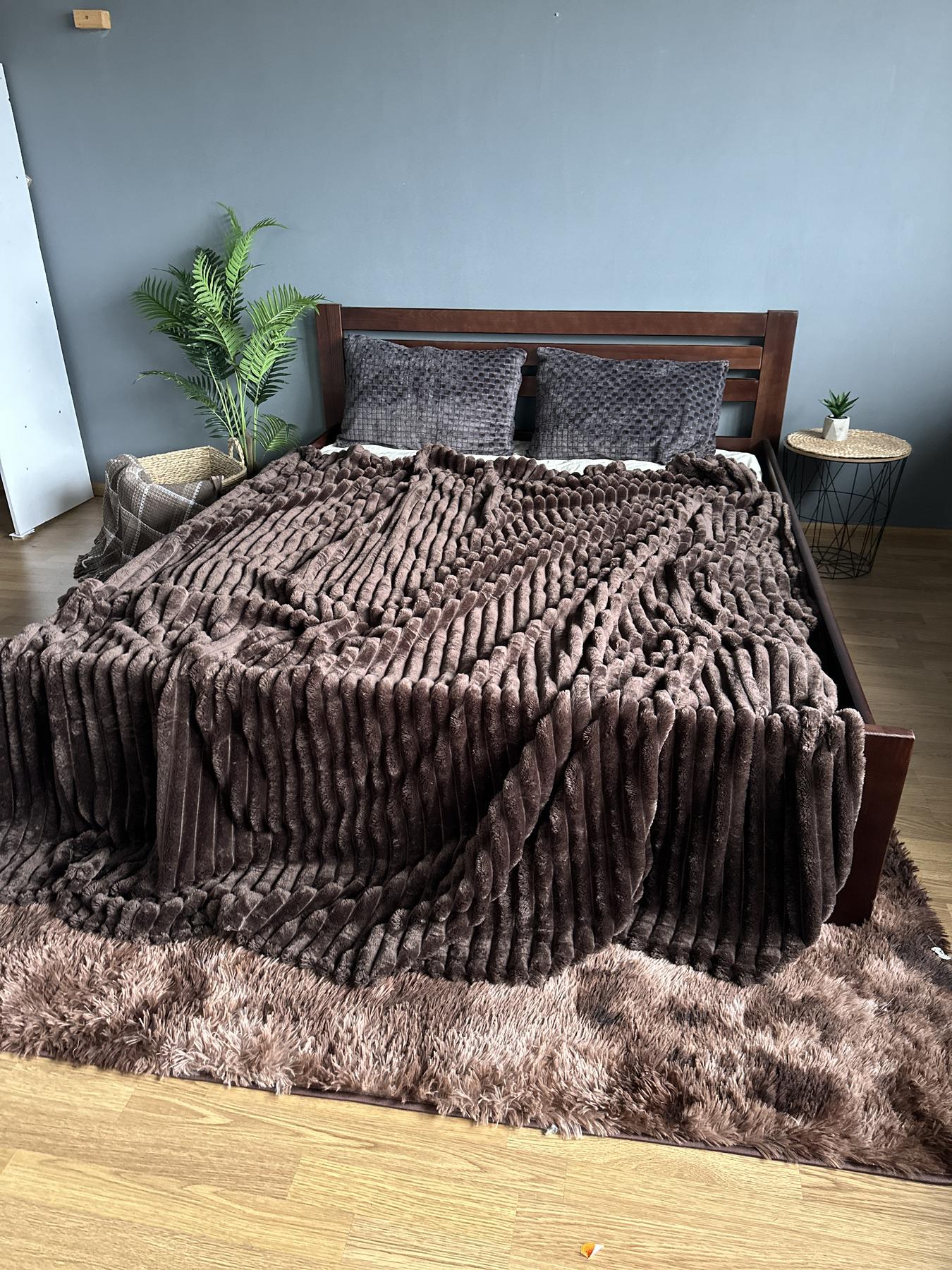 Покривало Королівський шарпей євро 200х220 см Шоколадний - фото 5