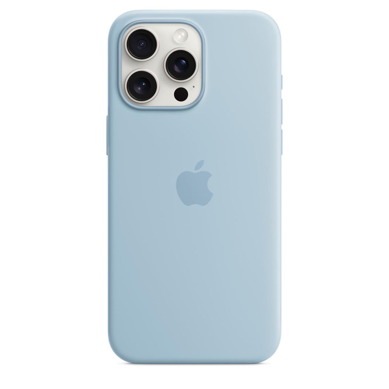 Чехол накладка Apple Silicone Case with MagSafe for iPhone 15 Pro Max Light Blue (HC)