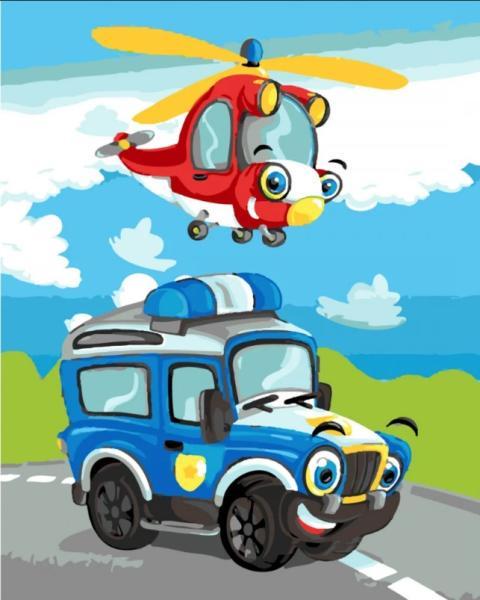 Картина за номерами Strateg Супергерої Веселі рятівники 30х40 см в термопакеті (SS-6442-mt)