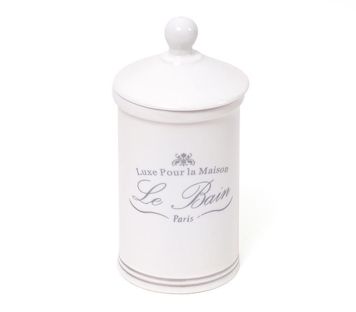 Емкость фарфоровая для гигиенических принадлежностей с крышкой Le Bian 350 мл Белый (855-114)