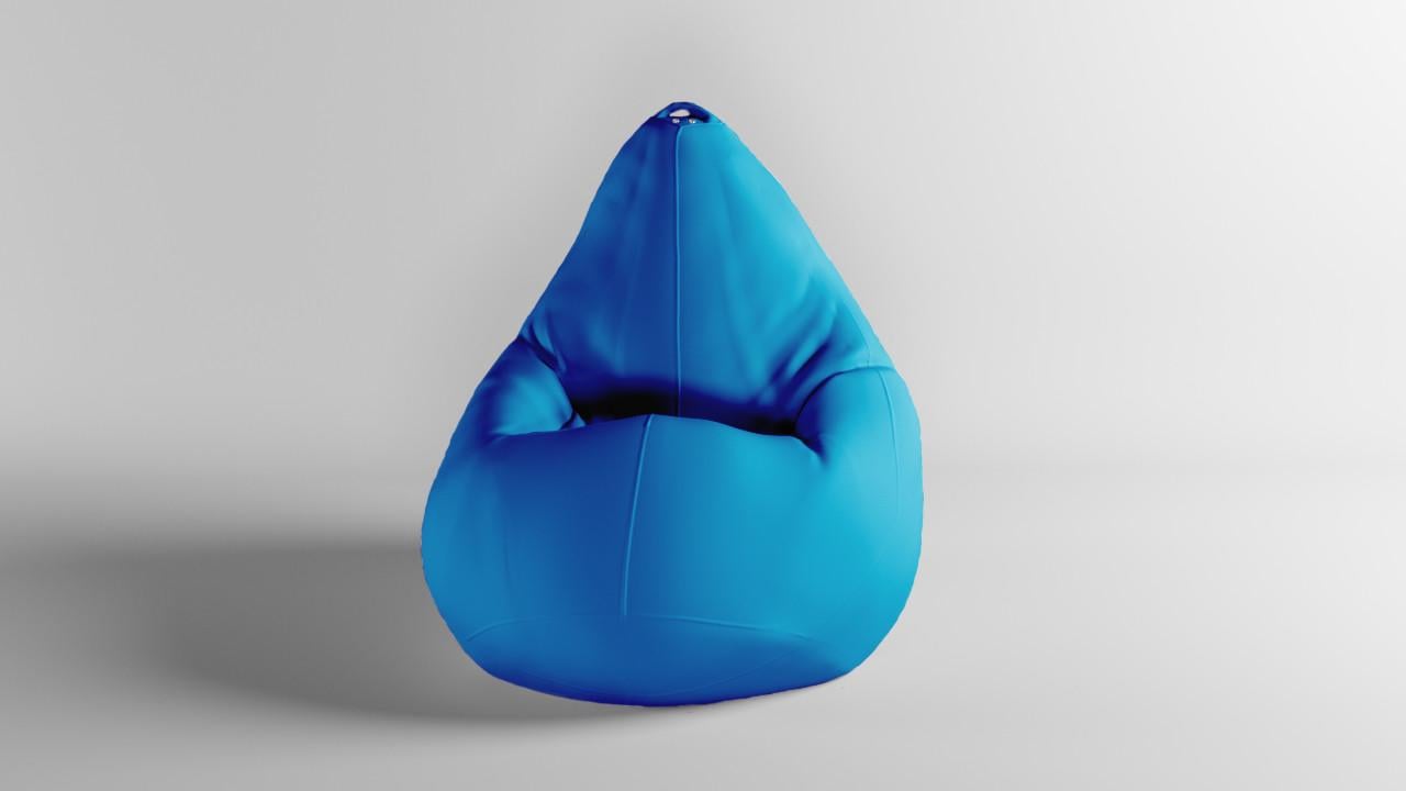 Бескаркасное кресло-мешок SkyPuff MEGA Груша Оксфорд 600D.PU.WR 225 XXXL 160х120 см Синий (160027)