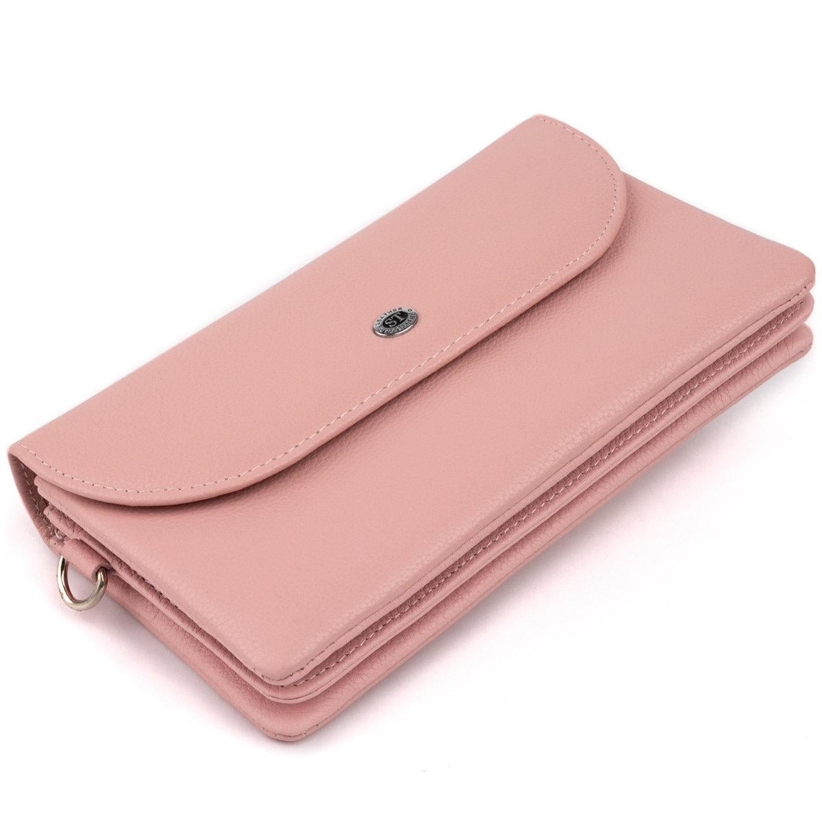 Клатч женский ST Leather 19323 из натуральной кожи Розовый (168-136-19323)