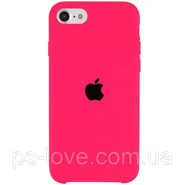 Чехол Silicone Case для iPhone SE 2020/8/7 ярко розовый