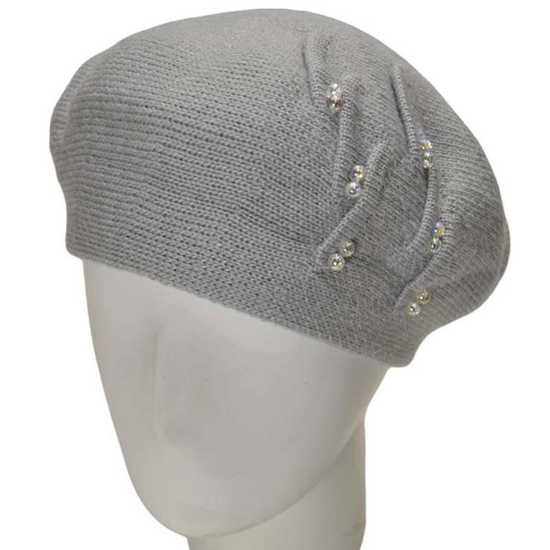 Берет женский Lirus Рябина двойной шерстяной Серо-голубой (111429)