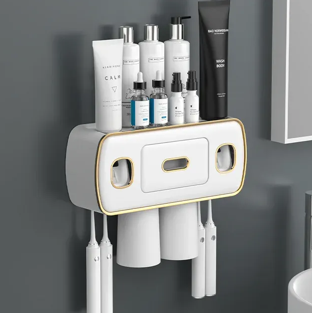 Держатель для зубных щеток и пасты TOOTHBRUSH HOLDER TOO-111 с выдвижными ящиками (17946482) - фото 4