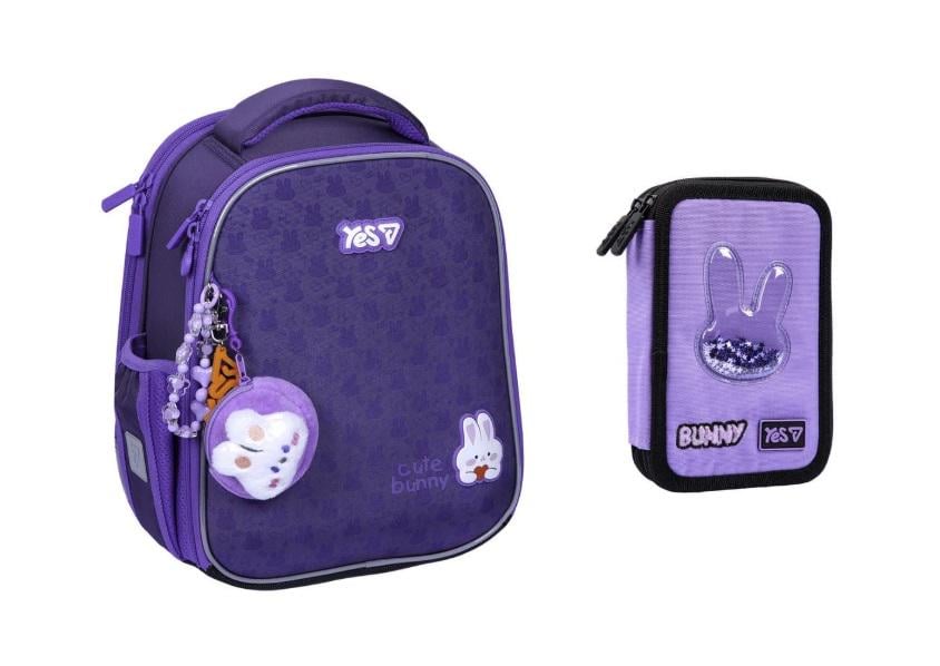Набор школьный YES H-100S Cute Bunny для девочки каркасный рюкзак/пенал (550199D1)