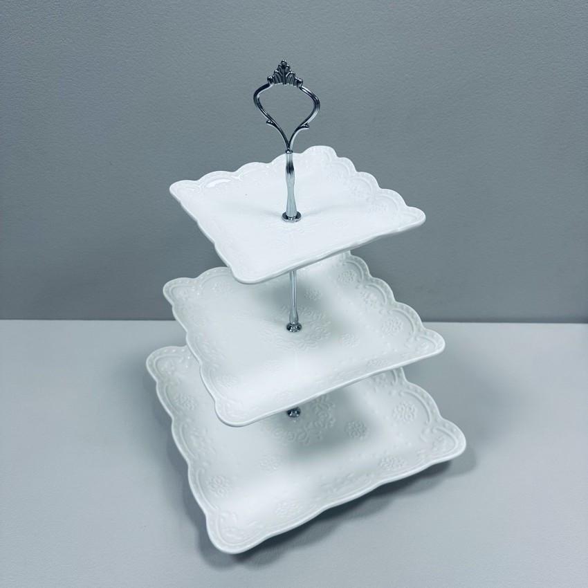 Фруктівниця порцелянова Stenson MC-3664 3-х ярусна 37 см (2529117473) - фото 2