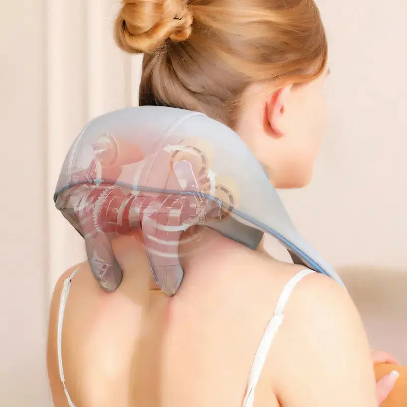 Массажер ударный для шеи и плеч Massager Shoulder Neck SF-L9 с аккумуляторным подогревом (23979172) - фото 7