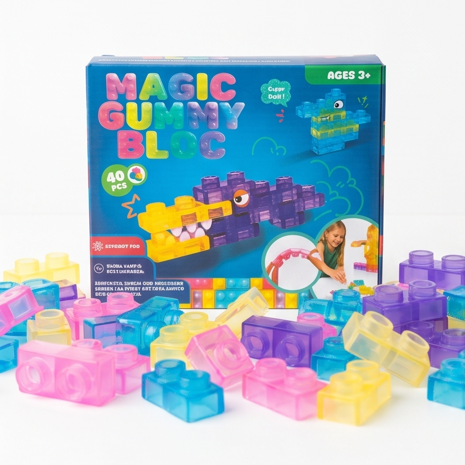 Конструктор-антистресс мягкий/сенсорный/желейный Magic Gummy Bloc 40 дет. для детей 3+ (1160)