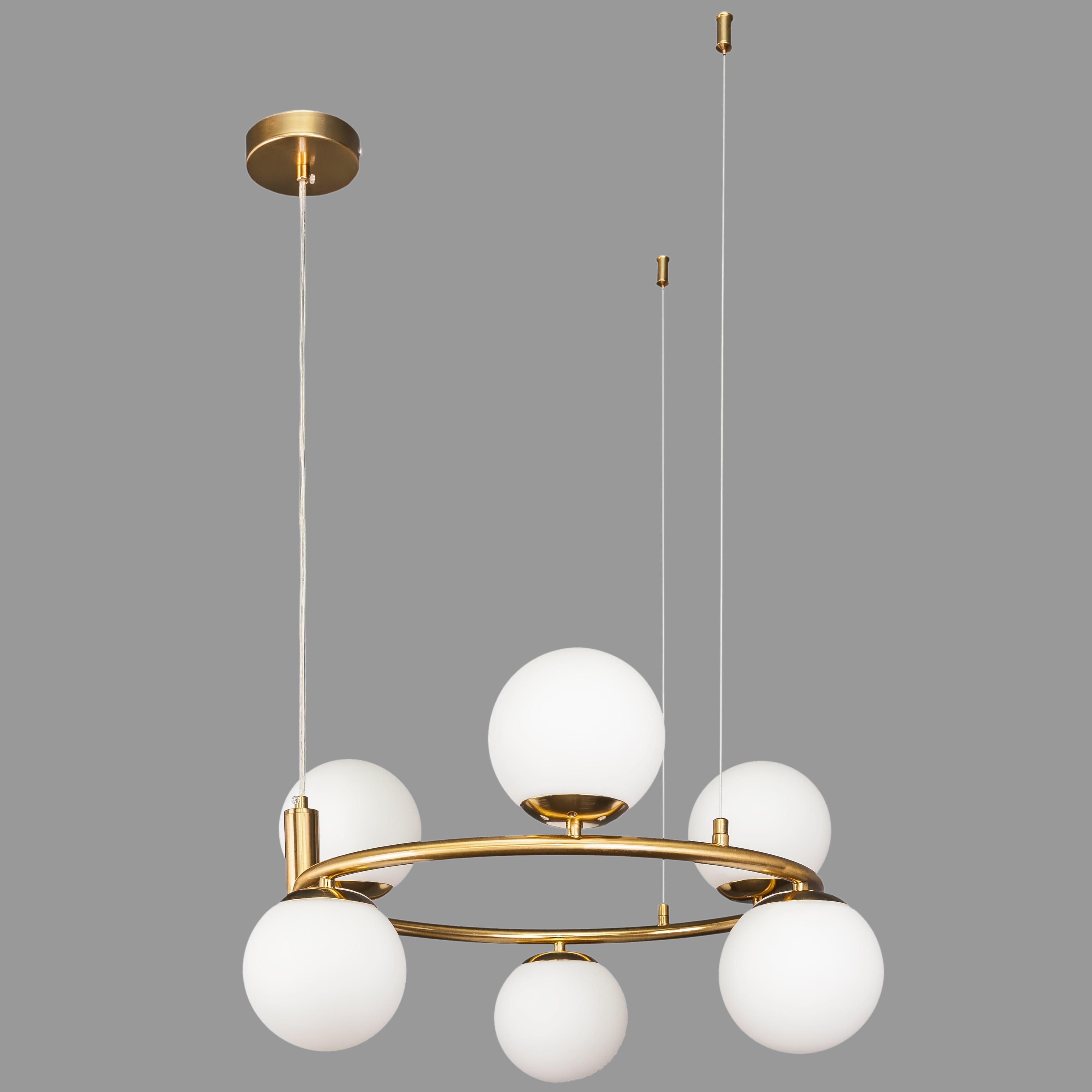 Люстра підвісна Bubbles кругла на 6 ламп Бронзовий (52-1011-6 BRZ+WH) - фото 1 Люстра підвісна Bubbles кругла на 6 ламп Бронзовий (52-1011-6 BRZ+WH) - фото 1