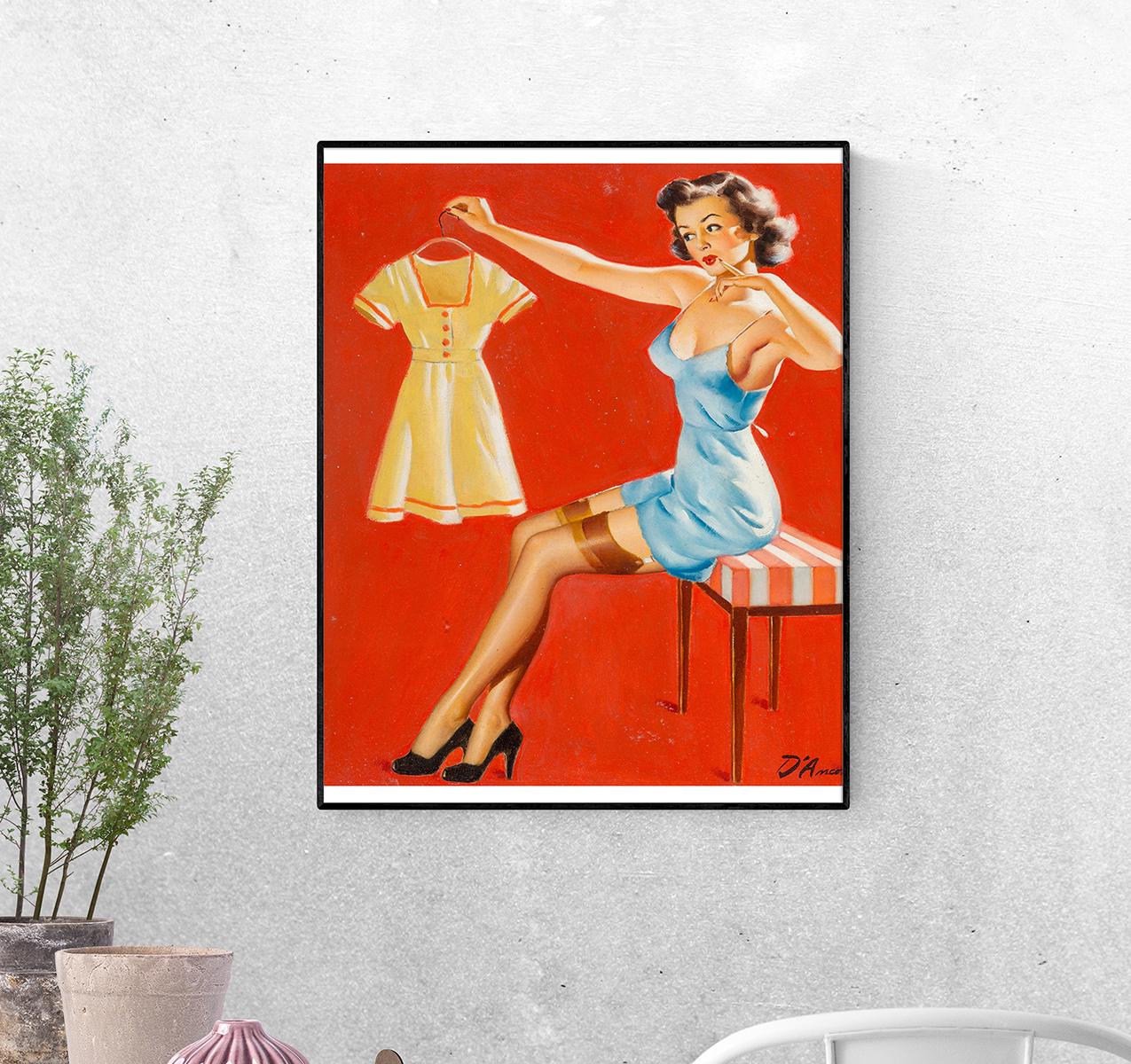 Постер Примерка платья. Эдвард ДАнкония формат А-4 (pin_up010128_Poster)