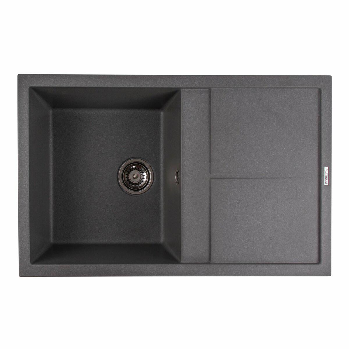 Мойка для кухни гранитная Platinum 7950 SELENA с крылом Серый муссон матовый (PLTM-SP000034930)
