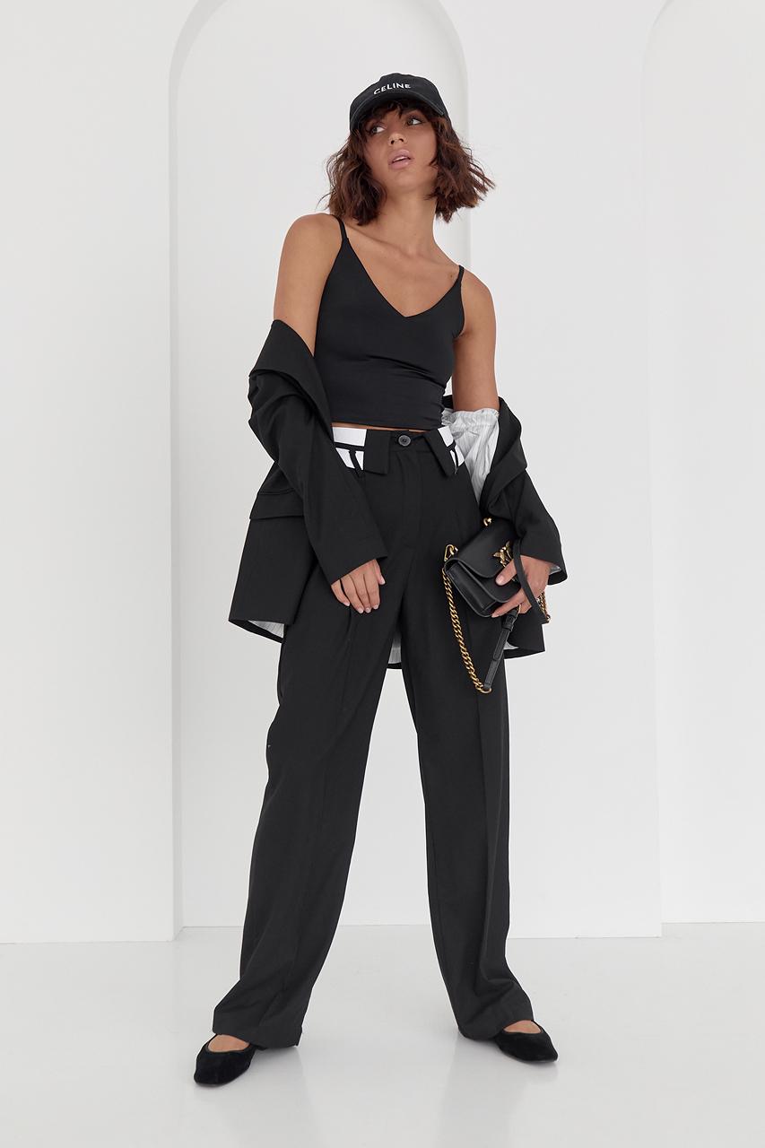 Пиджак классический без застежки L Черный (11909123) - фото 3 Пиджак классический без застежки L Черный (11909123) - фото 3