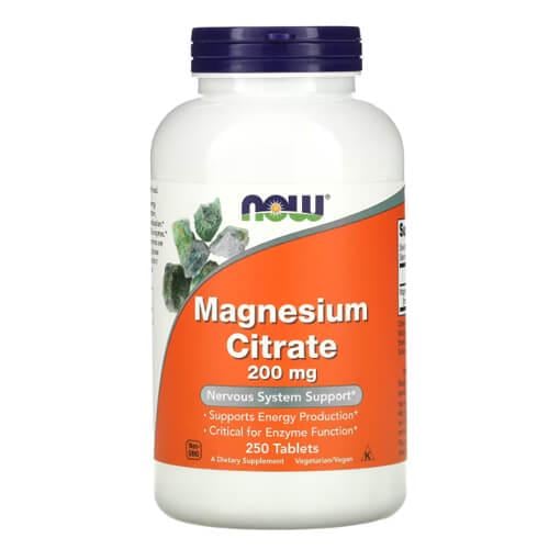 Магний NOW Magnesium Citrate 200мг 250 табл. (NOW-01292)