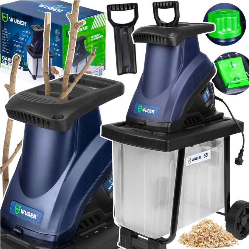 Измельчитель веток электрический Wuber 3000 Вт 55 л - фото 9 Измельчитель веток электрический Wuber 3000 Вт 55 л - фото 9