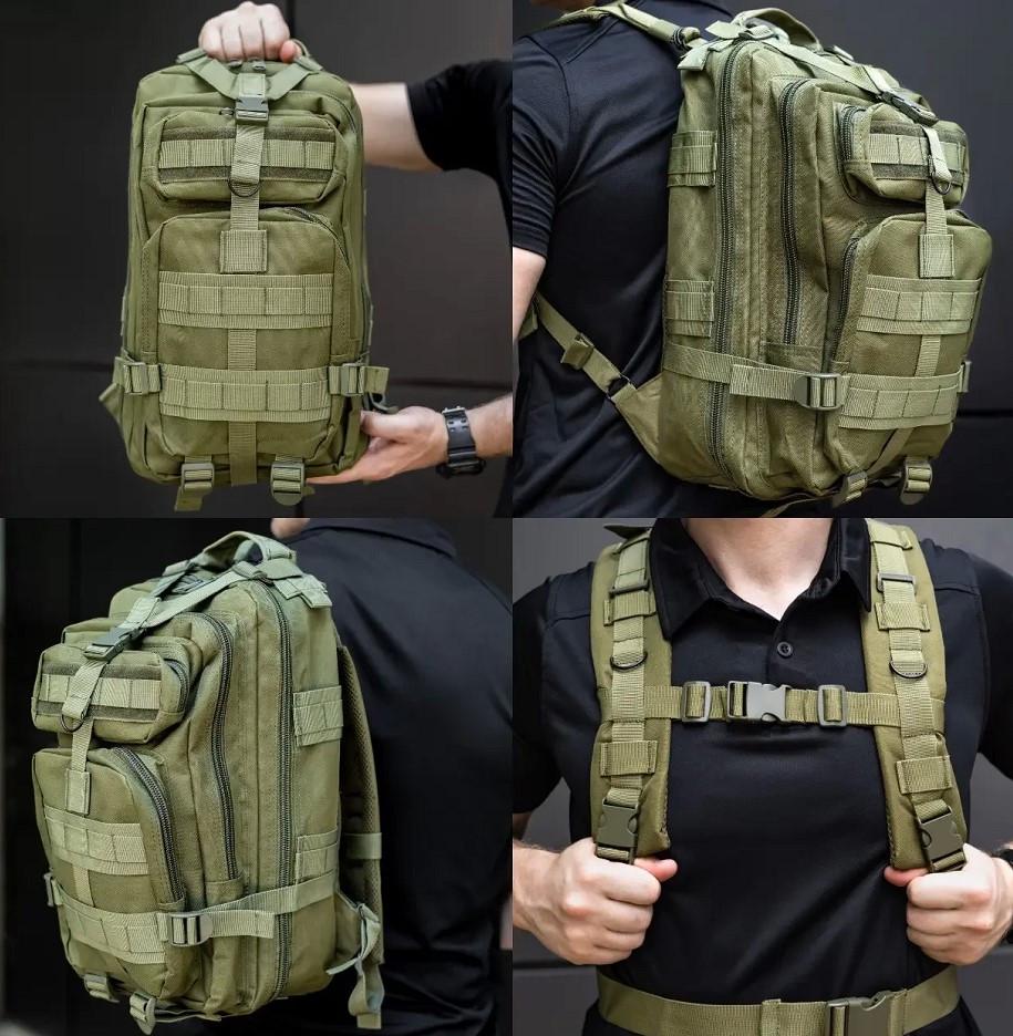 Рюкзак штурмовий ES Assault 40 л 52x29x28 см Оливковий (9001) - фото 6