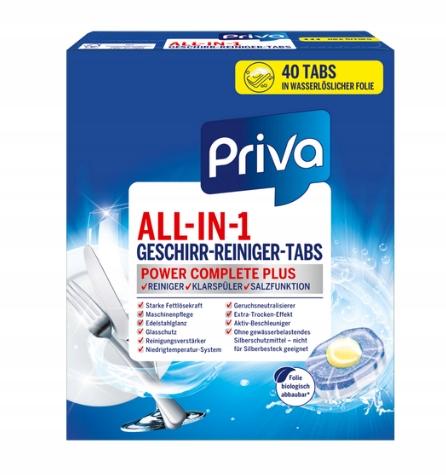 Таблетки для посудомийної машини Priva Power Complete 40 шт. (13346980)