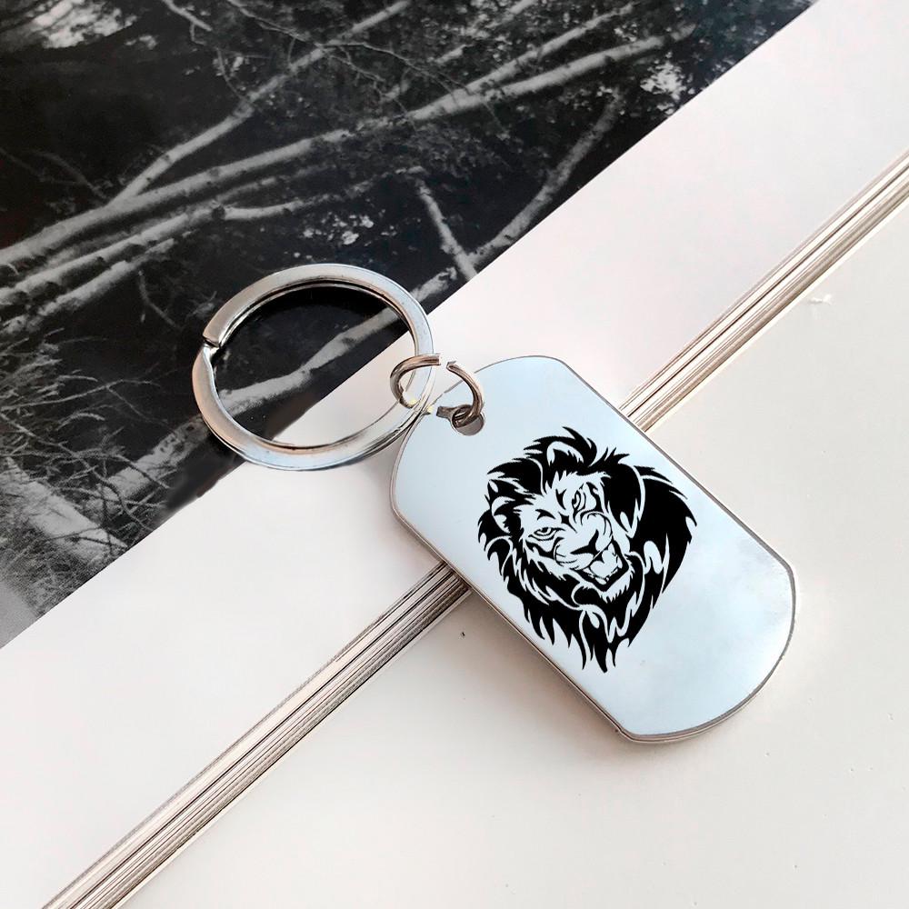 Брелок жетон с гравировкой зодиак Лев (BZZ014)