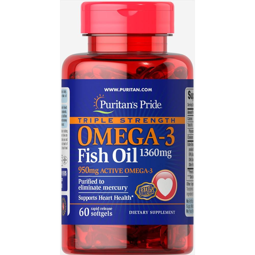 Добавка Triple Strength Omega-3 Fish Oil 1360 mg 60 softgels (100-96-2126853-20)
