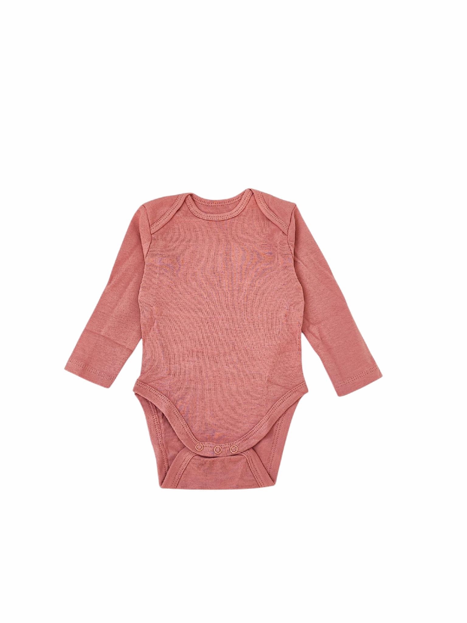 Боді для новонароджених з довгими рукавами C&A 62 см Пудровий (25082761)