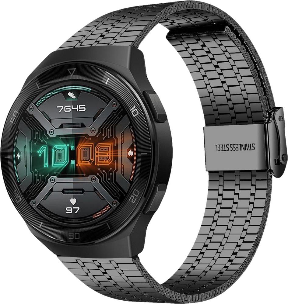 Браслет металлический Counic для Huawei Watch GT2e 46 мм Black (34114-2B)
