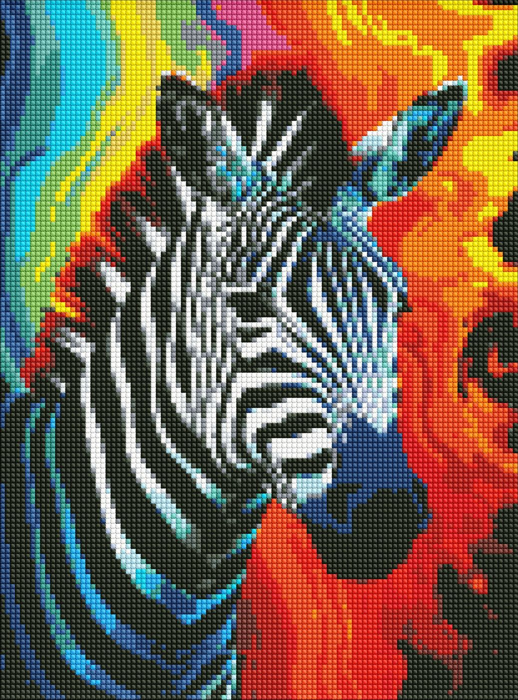 Алмазная мозаика на подрамнике Идейка Радужная зебра 30х40 см (AMO7864)