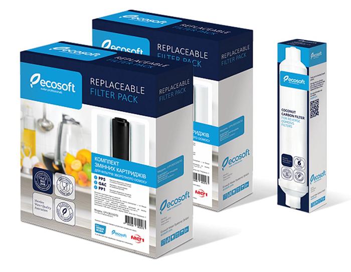 Комплект картриджів Ecosoft Standard для фільтра зворотнього осмосу (1234608058)