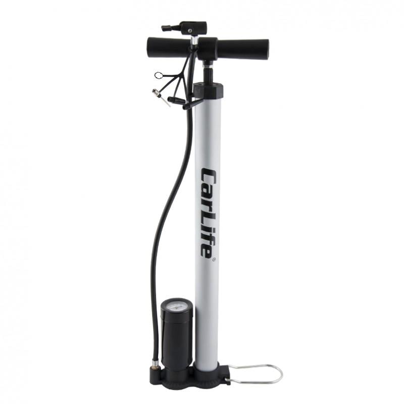 Насос ручной Carlife с манометром алюминиевый цилиндр 38х500 мм Насос ручной Carlife с манометром алюминиевый цилиндр 38х500 мм